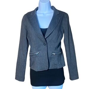HAVE Medium Gray One Button Long Sleeve Blazer, Women’s Size Small